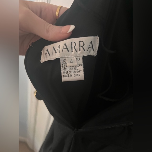 Black Amarra Prom Dress Size 4 Lace up Back - Picture 4 of 5